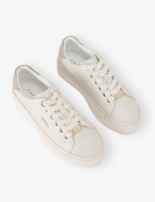Shop Carvela Womens  Caprese Leather Low-top Trainers In White