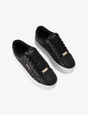CARVELA WOMENS BLACK SARDINIA LOGO-EMBOSSED FAUX-LEATHER LOW-TOP TRAINERS EUR 39 / 6 UK 