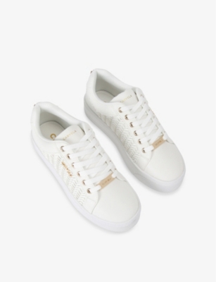Shop Carvela Womens White Sardinia Logo-embossed Faux-leather Low-top Trainers Eur 41 / 8 Uk