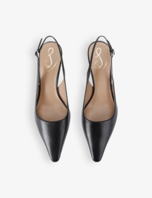 SAM EDELMAN WOMENS BLACK BIANKA POINTED-TOE LEATHER COURTS EUR 35.5/2.5 UK 