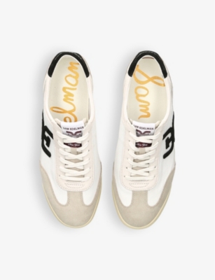 Sam Edelman Womens White Ivey Branded Leather And Suede Low-top Trainers In White