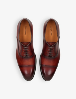 Magnanni Panelled Leather Oxfords In Tan