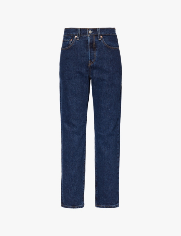501 high-rise straight-leg denim jeans