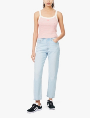 LEVIS: 501 high-rise straight-leg denim jeans