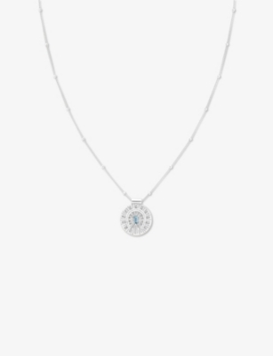 ASTRID & MIYU: Horseshoe Rhodium Plated Sterling-Silver Pendant Necklace