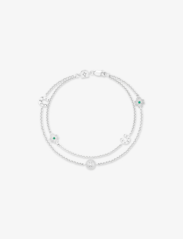Lucky Charm Rhodium Plated Sterling-Silver Bracelet