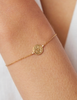 ASTRID & MIYU: Zodiac Capricorn 18ct Yellow Gold-Plated Sterling-Silver and Cubic Zirconia Pendant Bracelet