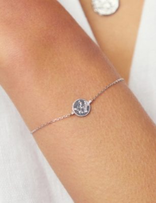 ASTRID & MIYU: Zodiac Capricorn Rhodium-Plated Sterling-Silver and Cubic Zirconia Pendant Bracelet