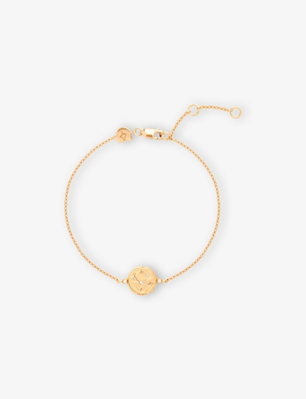 Zodiac Aries 18ct Yellow Gold-Plated Sterling-Silver and Cubic Zirconia Pendant Bracelet