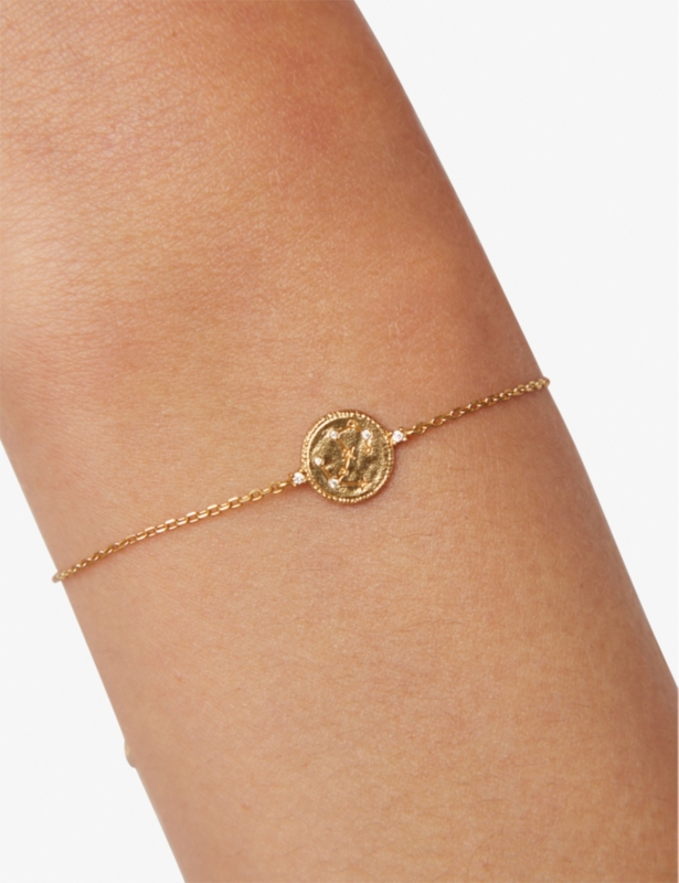 Scorpio Zodiac 18ct Yellow Gold-Plated Sterling-Silver and Cubic Zirconia Pendant Bracelet