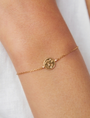 ASTRID & MIYU: Zodiac Pisces 18ct Yellow Gold-Plated Sterling-Silver and Cubic Zirconia Pendant Bracelet