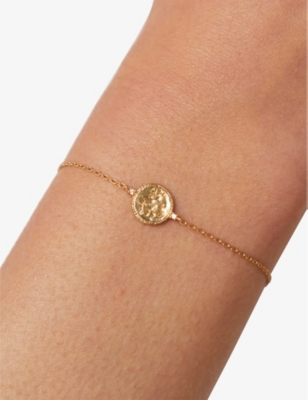 Astrid & Miyu Womens Leo Zodiac 18ct Yellow Gold-plated Sterling-silver And Cubic Zirconia Pendant Bracelet In Gold