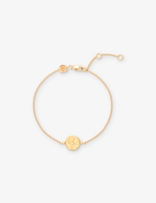 ASTRID & MIYU: Virgo Zodiac 18ct Yellow Gold-Plated Sterling-Silver and Cubic Zirconia Pendant Bracelet