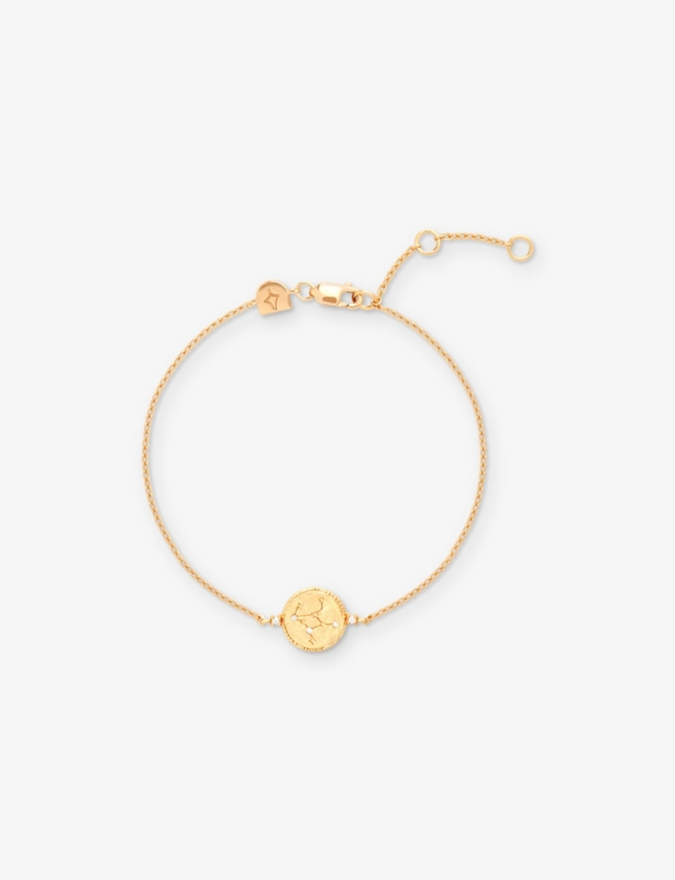 Virgo Zodiac 18ct Yellow Gold-Plated Sterling-Silver and Cubic Zirconia Pendant Bracelet