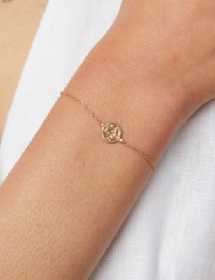 ASTRID & MIYU: Zodiac Gemini 18ct Yellow Gold-Plated Sterling-Silver and Cubic Zirconia Pendant Bracelet