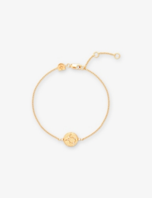 ASTRID & MIYU: Zodiac Gemini 18ct Yellow Gold-Plated Sterling-Silver and Cubic Zirconia Pendant Bracelet