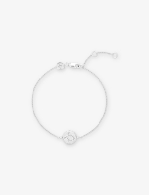 ASTRID & MIYU: Zodiac Gemini Rhodium-Plated Sterling-Silver and Cubic Zirconia Pendant Bracelet