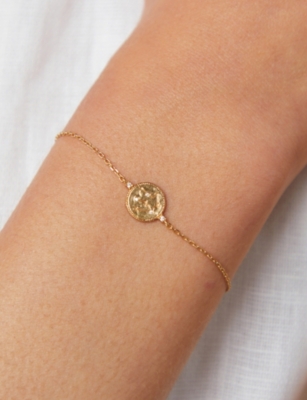 ASTRID & MIYU: Zodiac Aquarius 18ct Yellow Gold-Plated Sterling-Silver and Cubic Zirconia Pendant Bracelet