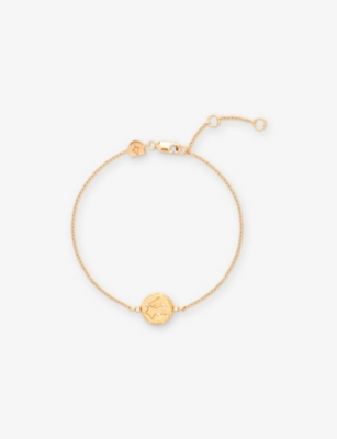 ASTRID & MIYU: Zodiac Aquarius 18ct Yellow Gold-Plated Sterling-Silver and Cubic Zirconia Pendant Bracelet
