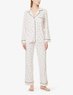 EBERJEY WOMENS LITTLE HEART SORBET GISELE HEART-PRINT STRETCH-JERSEY PYJAMAS 