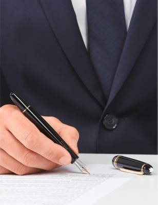 MONTBLANC: Meisterstück 146 14ct yellow-coated resin fountain pen