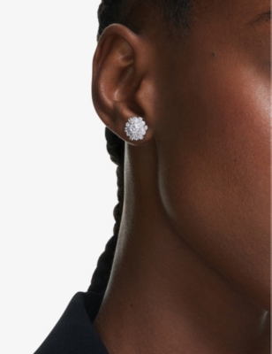 SWAROVSKI: Idyllia rhodium-plated and zirconia stud earrings