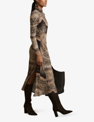 Naomi snake-print stretch-jersey midi dress