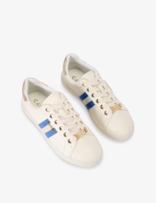 Shop Carvela Womens Blue Other Palermo Stripe Low-top Faux-leather Trainers Eur 42/ 9 Uk