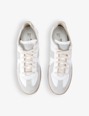 Shop Maison Margiela Replica Distressed Leather Low-top Trainers In White