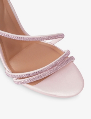 CARVELA: Spiral 80 Crystal-Strap Woven Heels
