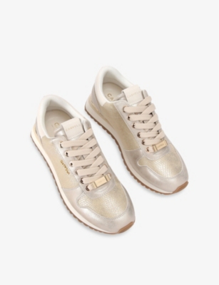 CARVELA WOMENS GOLD FLORENCIA METALLIC FAUX-LEATHER LOW-TOP TRAINERS EUR 38/5 UK 