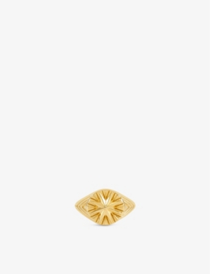 RACHEL JACKSON: Statement North Star pinky 22ct yellow gold-plated sterling-silver ring