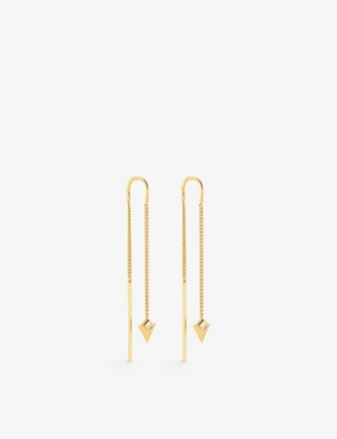 Rachel Jackson Womens Arrow Spike Threader 22ct Gold-plated Sterling-silver Earrings