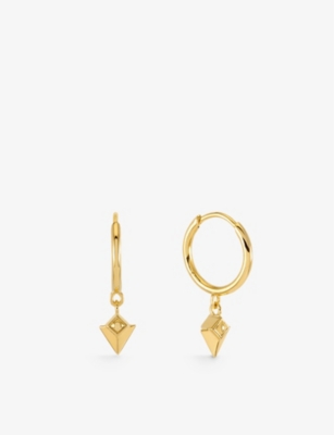 RACHEL JACKSON: Arrow Spike 22ct gold-plated sterling-silver huggie hoop earrings