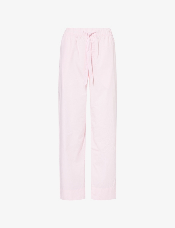 Straight-leg mid-rise organic-cotton poplin pyjama trousers