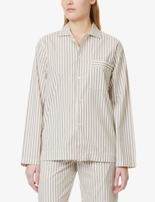 TEKLA: Patch-pocket cotton poplin pyjama shirt