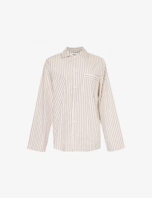 TEKLA: Patch-pocket cotton poplin pyjama shirt
