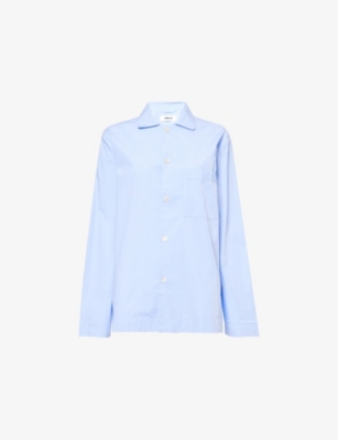 TEKLA: Patch-pocket cotton poplin pyjama shirt
