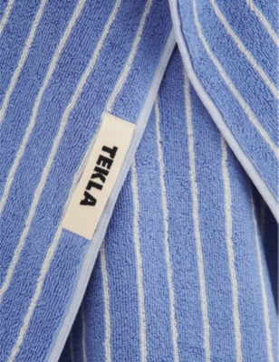 TEKLA: Bordered organic-cotton hand towel 50cm x 80cm