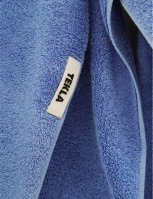 TEKLA: Bordered organic-cotton hand towel 50cm x 80cm