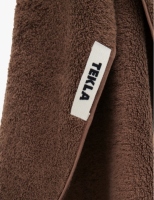 TEKLA: Bordered organic-cotton hand towel 50cm x 80cm