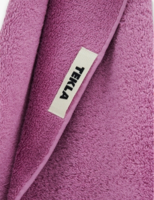 TEKLA: Bordered organic-cotton hand towel 50cm x 80cm