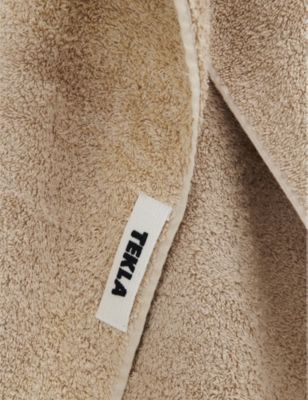 TEKLA: Bordered organic-cotton hand towel 50cm x 80cm