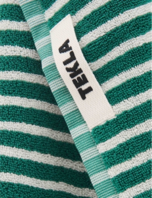 TEKLA: Bordered organic-cotton hand towel 50cm x 80cm