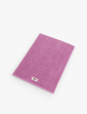 TEKLA: Bordered cotton bath mat 70cm x 50cm