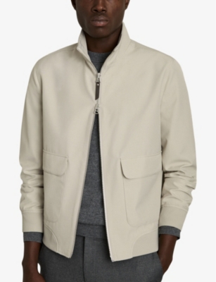 REISS: Rufus funnel-neck zip woven jacket