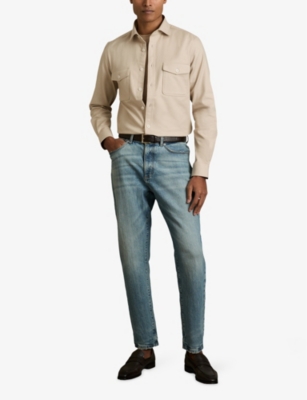 REISS: Whisper Long-Sleeved Cotton Overshirt