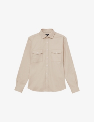 REISS: Whisper Long-Sleeved Cotton Overshirt