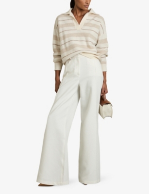 REISS: Sami Open-Collar Striped Wool and Cashmere-Blend Jumper