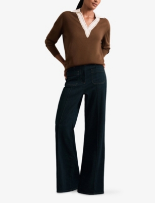 REISS: Nina Collared Wool Cricket Jumper